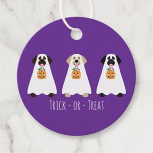 Trick Or Treat Labrador Retriever Ghost Dogs Favour Tags