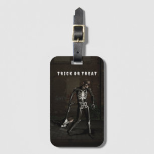 Trick or Treat. Man dressed as skeleton Luggage Tag