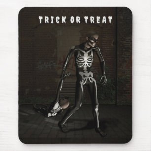 Trick or Treat. Man dressed as skeleton Mouse Mat