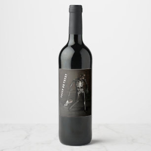 Trick or Treat. Man dressed as skeleton Wine Label