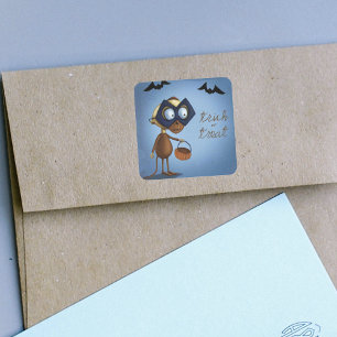Trick or Treat Masked Monkey Bats Square Sticker