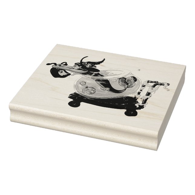 Trick or Treat Mermaid Rubber Stamp (Stamp)