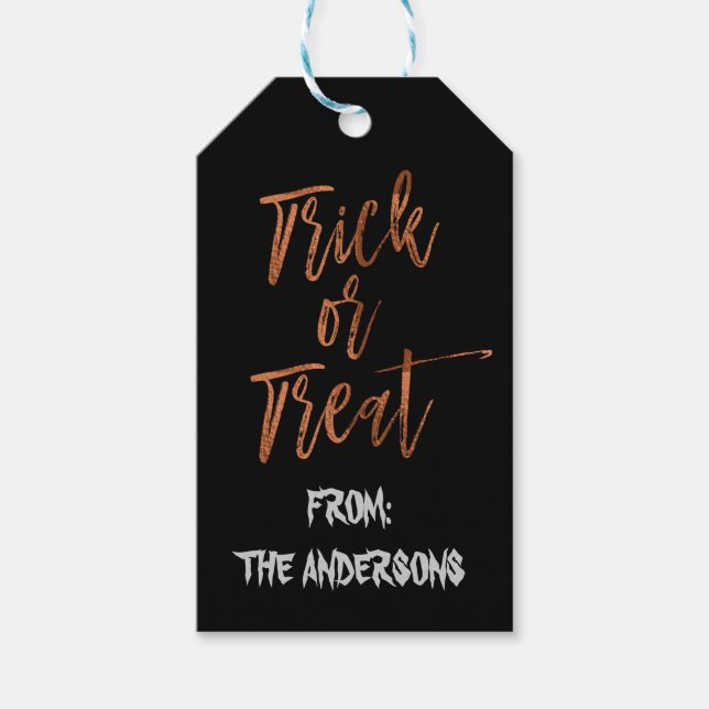 Trick or Treat Modern Halloween Gift Label (Front)