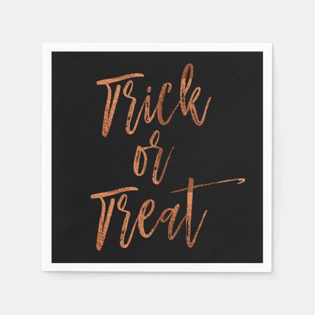 Trick or Treat Modern Halloween Napkins (Front)