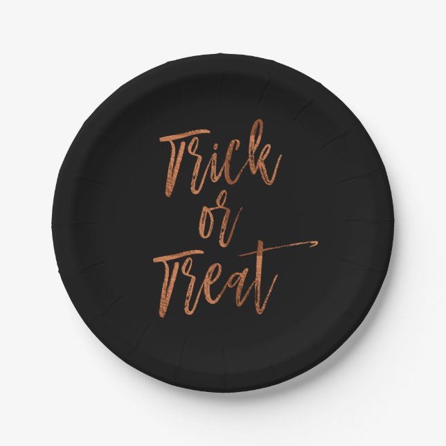 Trick or Treat Modern Halloween Plates (Front)