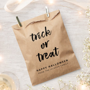 Trick or Treat Modern Halloween Rustic Kraft Candy Favour Bags