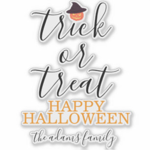 Trick or Treat Modern Script Halloween 