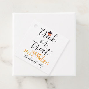 Trick or Treat Modern Script Halloween Favour Tags