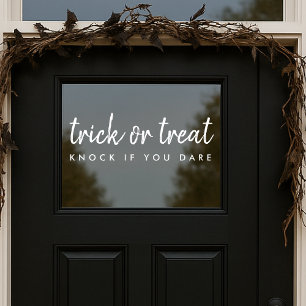 Trick or Treat   Modern White Halloween Door Window Cling