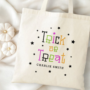 Trick or treat name stars Halloween Tote Bag
