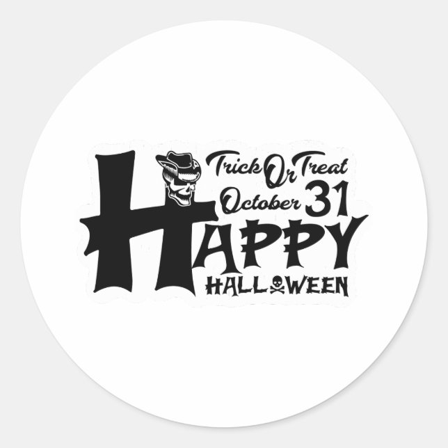   Trick or Treat! October 31 - Happy Halloween Classic Round Sticker (Front)