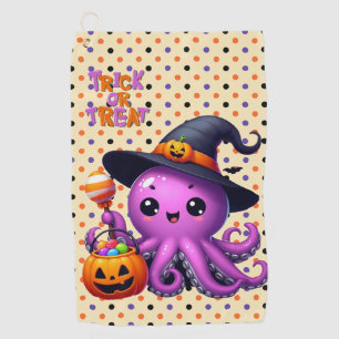Trick or Treat Octopus Halloween  Golf Towel