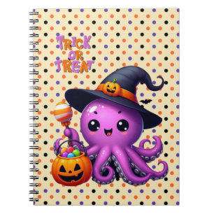 Trick or Treat Octopus Halloween  Notebook