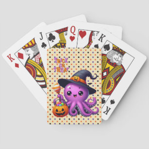 Trick or Treat Octopus Halloween Playing Cards