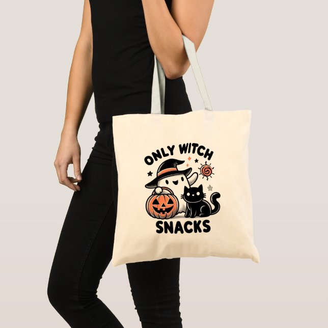 Trick or treat - Only Witch Snacks Tote Bag (Front (Product))