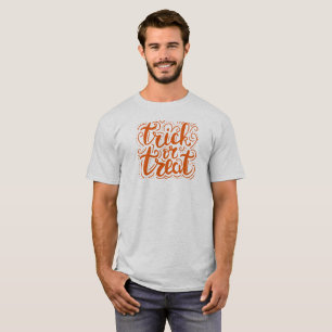 Trick or treat orange Halloween text design T-Shirt
