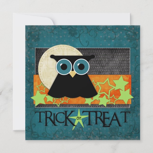 Trick-Or-Treat Owl Invitations (Front)