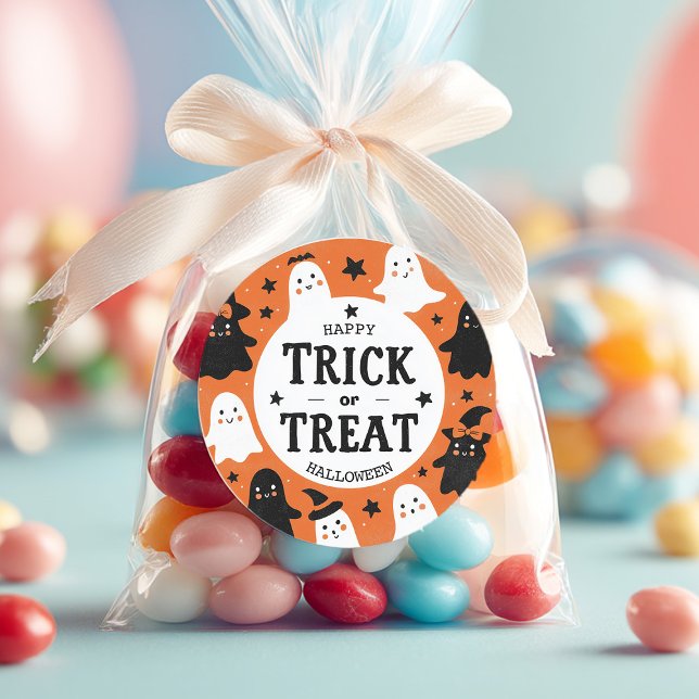 Trick or Treat Party Classic Round Sticker (Creator Uploaded)