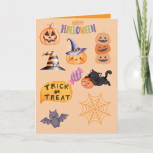 Trick or treat party personalize card
