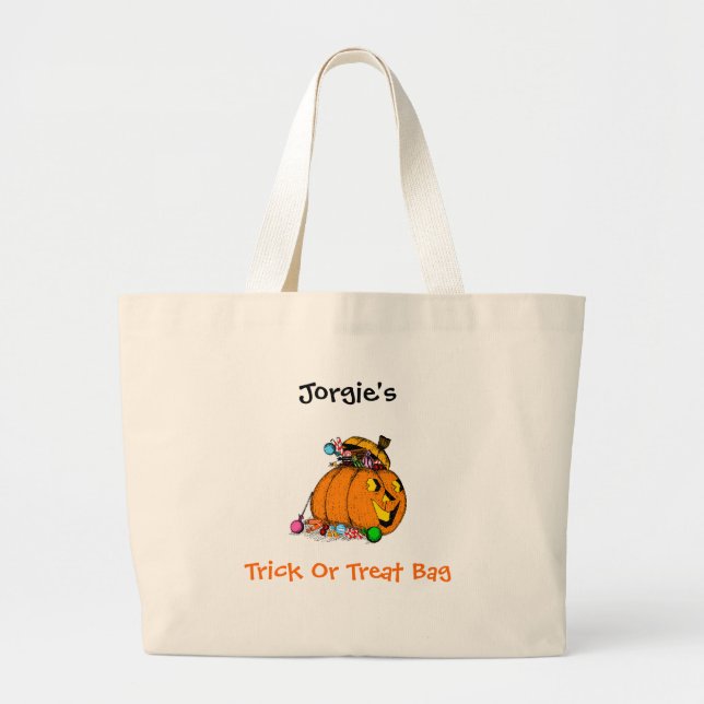 Trick or Treat Personalised Bag Template (Front)