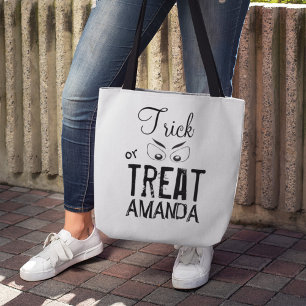 Trick or Treat Personalised Halloween Spooky Eyes Tote Bag