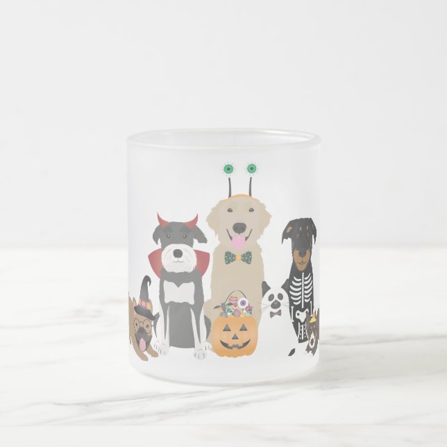 Trick Or Treat Pets Halloween Costumes Frosted Glass Coffee Mug (Center)