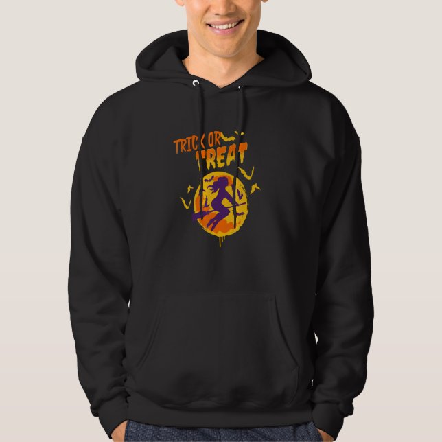 Trick or Treat Petty Witch Costume Full Moon Bats Hoodie (Front)