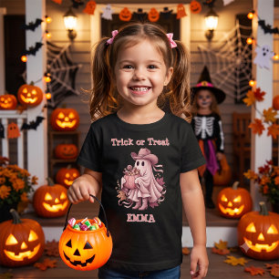 Trick or Treat Pink Cowboy Ghost Baby T-Shirt