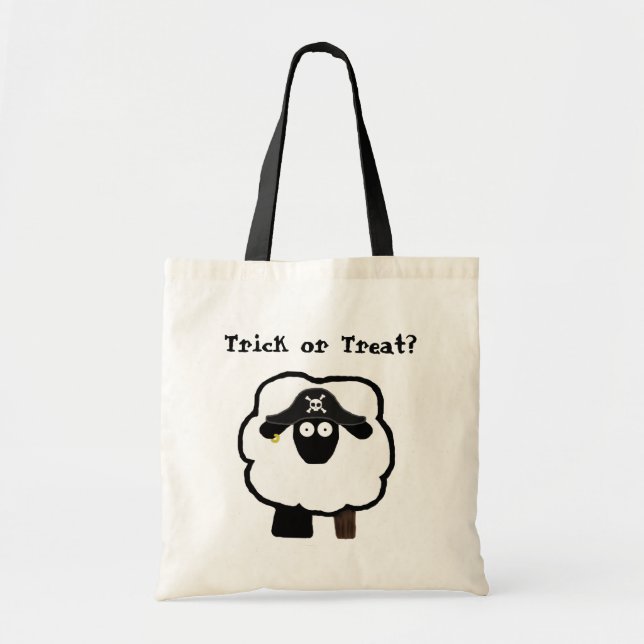 Trick or Treat Pirate Sheep Candy Sack Tote Bag (Front)