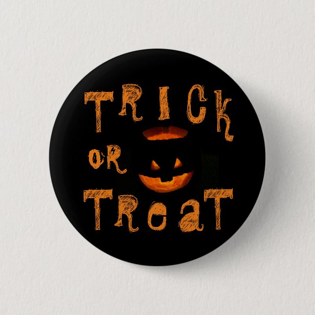 Trick or Treat Pumpkin 6 Cm Round Badge (Front)