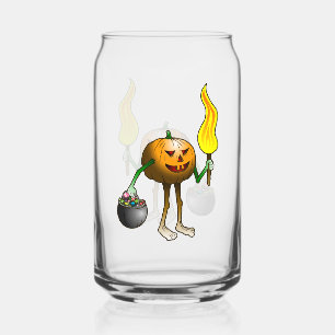 Trick or Treat pumpkin Can Glass