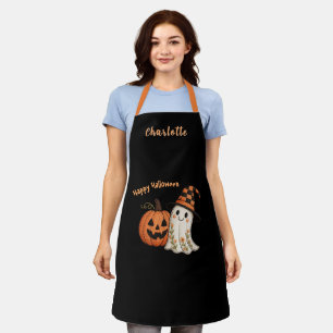 Trick or Treat Pumpkin Ghost Halloween Apron