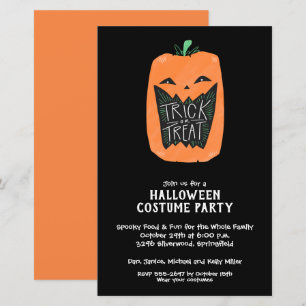 Trick or Treat Pumpkin Halloween Budget Invitation