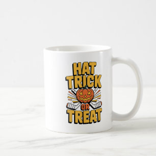 Trick Or Treat Pumpkin Halloween Ice Hockey Coffee Mug