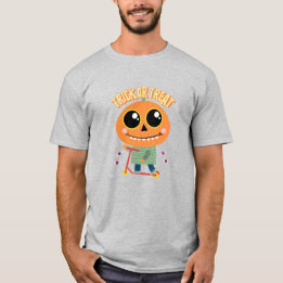 Trick or Treat Pumpkin head kid on scooter T-Shirt
