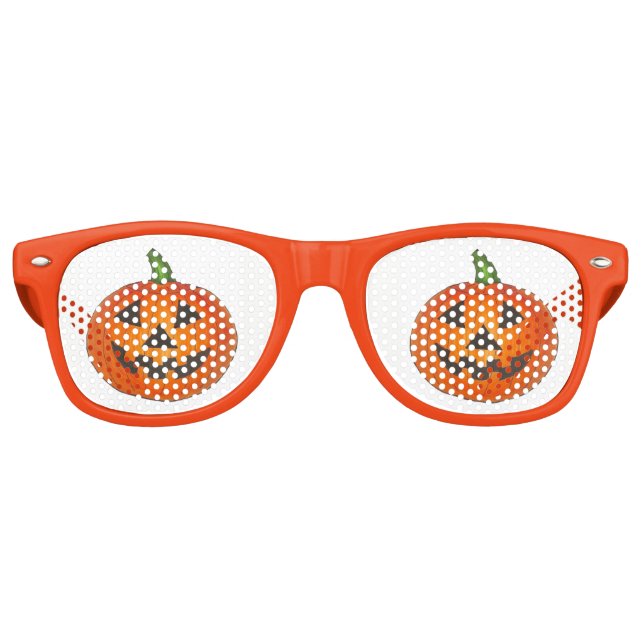Trick or Treat Pumpkin Jack o' Lantern Halloween Retro Sunglasses (Front)