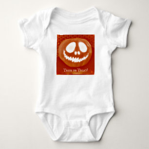 Trick or Treat Pumpkin Jack-o'-Lantern Sleeper Baby Bodysuit
