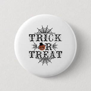 Trick or Treat Pumpkin Spiders Happy Halloween  6 Cm Round Badge