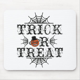 Trick or Treat Pumpkin Spiders Happy Halloween Mouse Mat