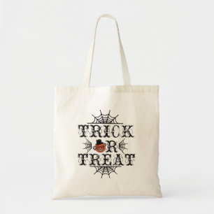 Trick or Treat Pumpkin Spiders Happy Halloween Tote Bag