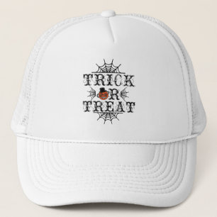 Trick or Treat Pumpkin Spiders Happy Halloween Trucker Hat