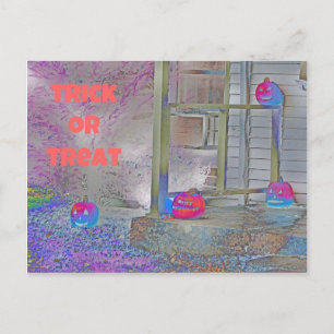 Trick or Treat Pumpkins Gimp Art Postcard