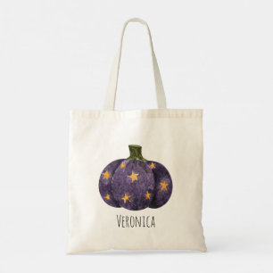 Trick or Treat Purple Pumpkin Halloween Tote Bag
