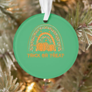 Trick Or Treat Rainbow Pumpkin Halloween Costume Ornament