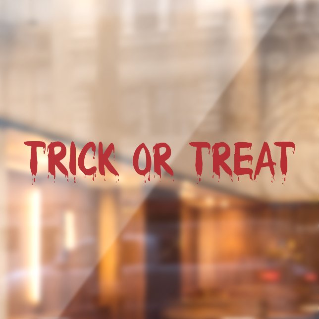 Trick or Treat red dripping blood text Halloween Window Cling (Sheet 2)