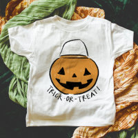 Trick or Treat Retro Pumpkin Bucket Halloween