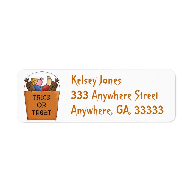 Trick or Treat return address labels (Front)