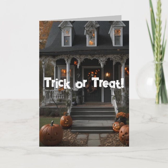 Trick or Treat Rhyme Halloween Card (Front)