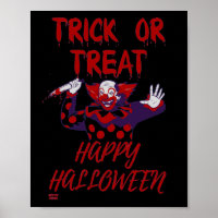 "TRICK OR TREAT SCARY CLOWN" halloween funny