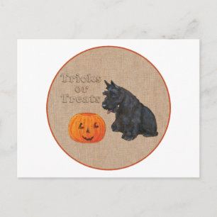 Trick or Treat Scottie Dog Postcard